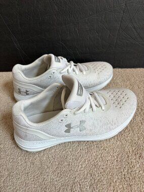 Under Armour Charged Impulse Knit Women's Running Walking Shoes Size 8 White